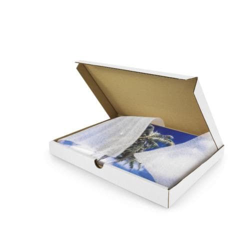 Carton d'expédition plat blanc, 1 onde, 240 x 180 x 40 mm