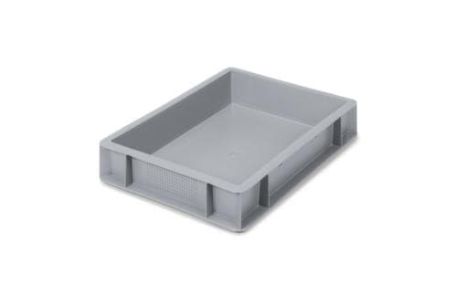 Bac gerbable norme Europe avec trou de préhension fermé, gris, capacité 6 l