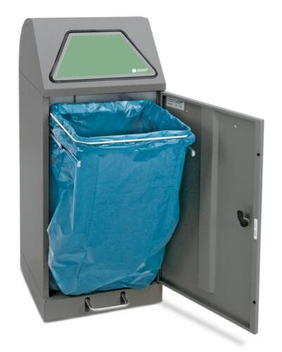 stumpf Conteneur pour matières recyclables Modul-Vario 75 anthracite + volet d'accès à fermeture automatique, 75 l, aluminium gris, couvercle aluminium gris