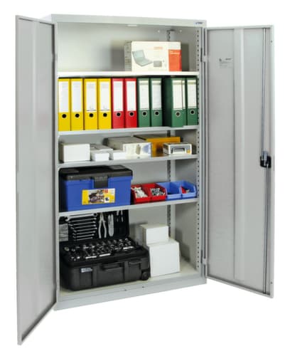 stumpf Armoire à portes battantes avec tablettes galvanisées, largeur 1000 mm