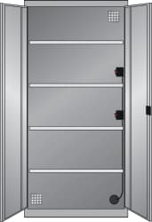 Thurmetall Armoire à portes battantes électrique, exécution DE, RAL7016 gris anthracite/RAL7035 gris clair