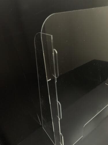 Paroi de protection hygiénique avec ouverture de passage, hauteur x largeur 700 x 600 mm