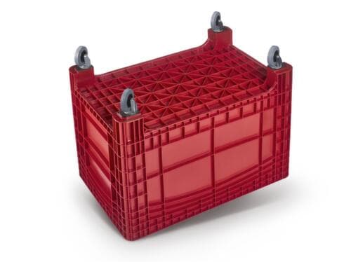 Grands conteneurs, capacité 535 l, rouge, 4 roulettes pivotantes
