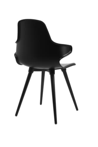 Topstar Siège visiteur T2020 avec accoudoirs, assise noir, piètement 4 pieds