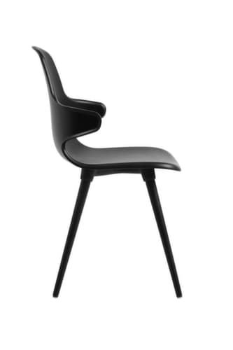 Topstar Siège visiteur T2020 avec accoudoirs, assise noir, piètement 4 pieds