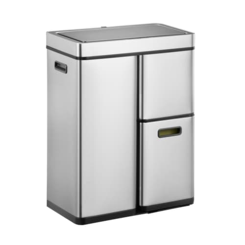 Conteneur de tri sélectif en acier inoxydable EKO Mirage Plus1x14 l/1x145 l/1x30 lHxlxP 653x486x306 mmseau intérieur en plastiquecorps matcouvercle mat