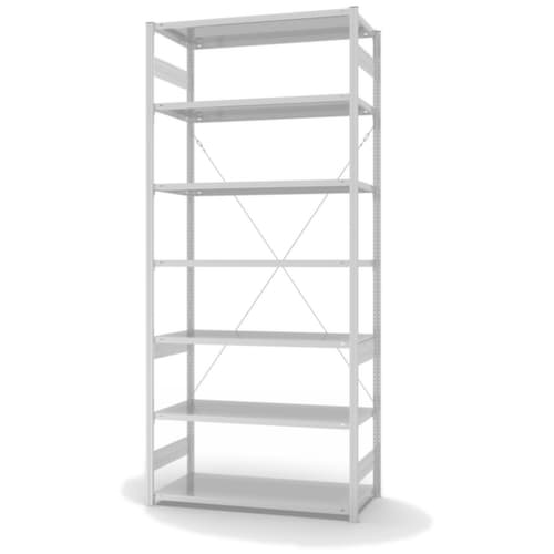 hofe Système de rayonnages sans vis dans une construction mi-lourde, hauteur x largeur x profondeur 3000 x 1360 x 635 mm, 7 tablettes