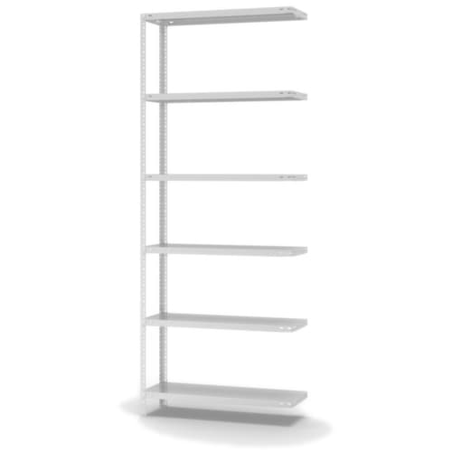 hofe Rayonnage à boulonner élément suivant, 6 tablettes, RAL7035 gris clair