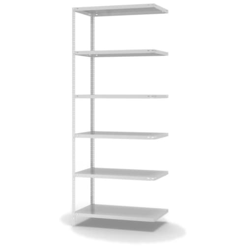 hofe Rayonnage à boulonner élément suivant, 6 tablettes, RAL7035 gris clair