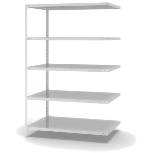 hofe Rayonnage à boulonner élément suivant, 5 tablettes, RAL7035 gris clair
