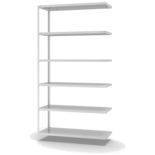 hofe Rayonnage à boulonner élément suivant, 6 tablettes, RAL7035 gris clair
