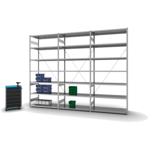 hofe système de rayonnages sans vis de conception standard, hauteur x largeur x profondeur 3000 x 1360 x 635 mm, 7 tablettes
