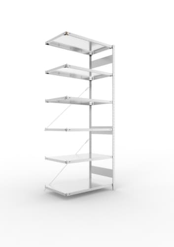 META Panneau d'extension pour le rayonnage sans CLIP vis, hauteur x largeur x profondeur 2500 x 1006 x 636 mm, 6 tablettes