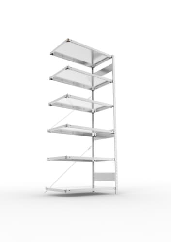 META Panneau d'extension pour le rayonnage sans CLIP vis, hauteur x largeur x profondeur 2500 x 1006 x 636 mm, 6 tablettes