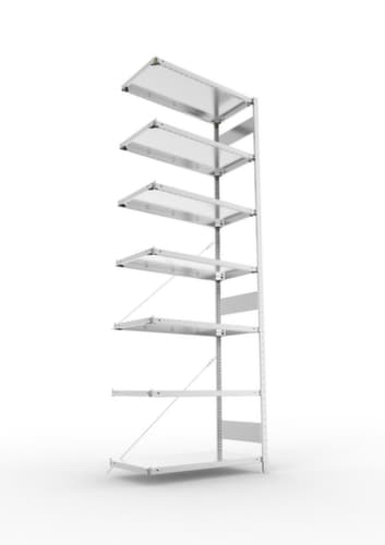 META Panneau d'extension pour le rayonnage sans CLIP vis, hauteur x largeur x profondeur 3000 x 1006 x 536 mm, 7 tablettes