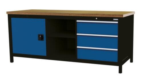 Bedrunka + Hirth Établi, 3 tiroirs, 1 armoire, 2 tablettes
