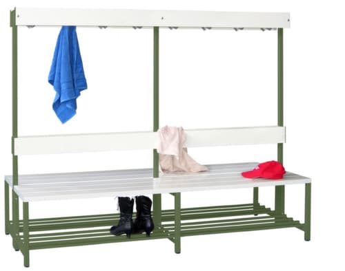 PAVOY Banc vestiaire Basis avec crochets et lames en plastique