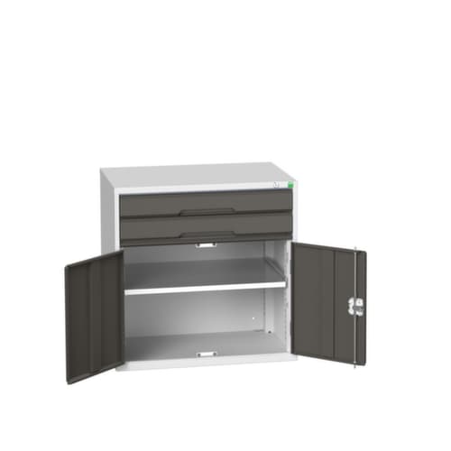 bott armoire à tiroirs verso avec porte battante, 2 tiroir(s), RAL7035 gris clair/RAL7016 gris anthracite