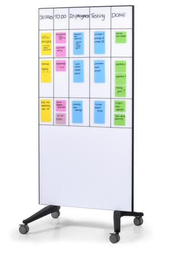 Legamaster tableau en verre mobile, hauteur x largeur 1950 x 900 mm