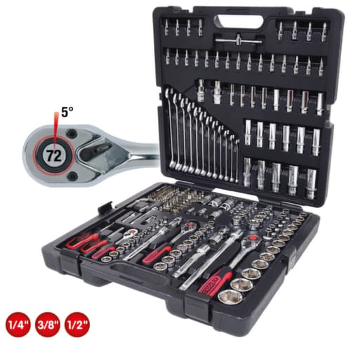 KS Tools Jeu de douilles 1/4"+3/8"+1/2" CHROMEplus