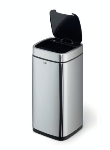 Durable Poubelle à capteur NO TOUCH en acier inoxydable, 21 l, argent métallique