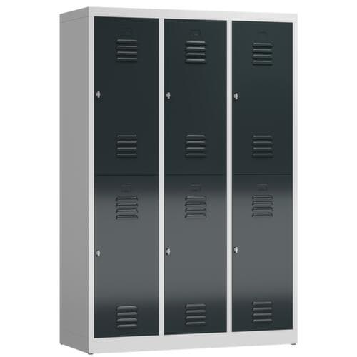 Armoire vestiaire à deux niveaux ClassiX, largeur de compartiment 395 mm