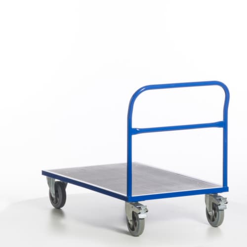 Rollcart Chariot à barre de poussée avec zone de chargement antidérapante, force 1200 kg, plateau longueur x largeur 1200 x 800 mm