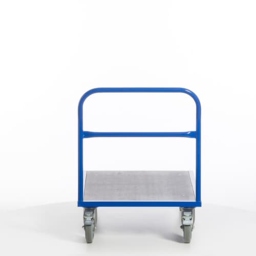Rollcart Chariot à barre de poussée avec zone de chargement antidérapante, force 1200 kg, plateau longueur x largeur 1200 x 800 mm