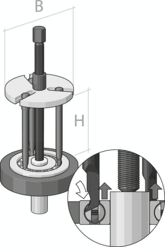 1.92/12 Extracteur de roulement à billes PLUS