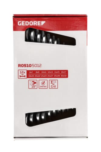 GEDORE R05105012 Jeu de clés à fourche double SW6-32 mm 12 pièces