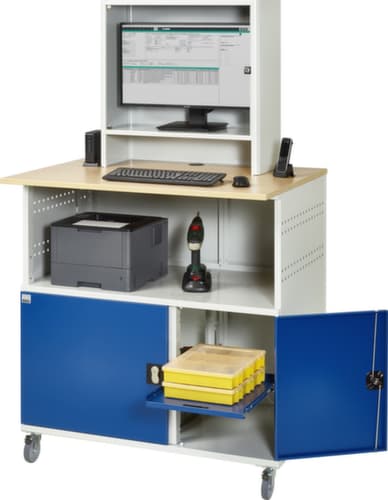 RAU Armoire pour PC mobiles 1023, RAL7035 gris clair/RAL5010 bleu gentiane