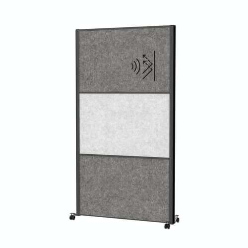 MAUL Tableau à cloison démontable MAULconnecto, hauteur x largeur 1800 x 1000 mm, paroi gris foncé/gris clair