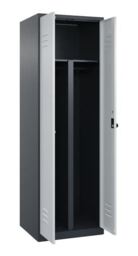 C+P Armoire vestiaire pour EPI Classic Plus pour une séparation en noir et blanc, largeur de compartiment 300 mm