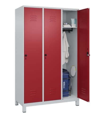C+P Armoire vestiaire Classic Plus à 3 compartiments, largeur de compartiment 400 mm