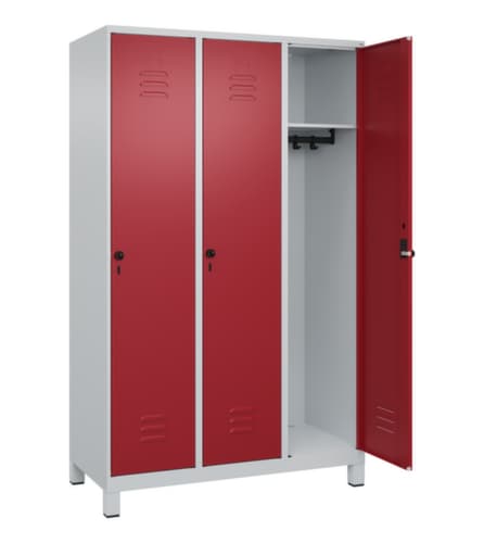 C+P Armoire vestiaire Classic Plus à 3 compartiments, largeur de compartiment 400 mm