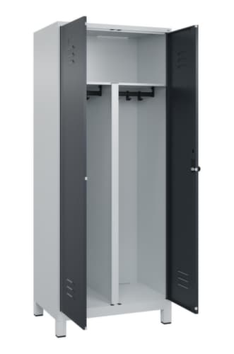 C+P Armoire vestiaire pour EPI Classic Plus pour une séparation en noir et blanc, largeur de compartiment 400 mm