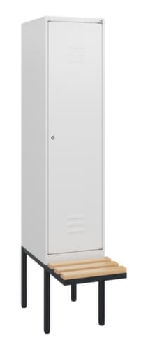 C+P Armoire vestiaire Classic Plus avec banc, largeur de compartiment 400 mm