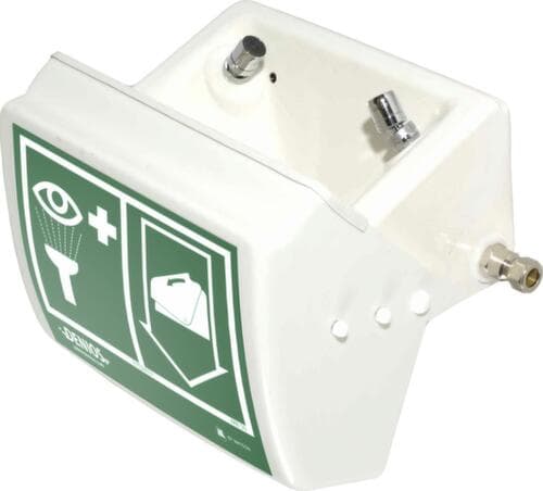 laveur d'yeux MB 50 avec évier/couvercle en ABS coloris blanc