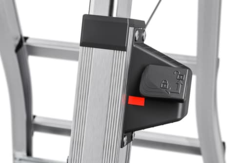 Hailo Double escabeau télescopique TopLine D100, 2 x 4 / 2 x 5 / 2 x 6 échelons et marches profilés antidérapants