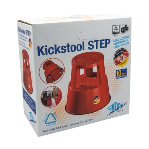 WEDO Marchepied sur roulettes, plastique, rouge