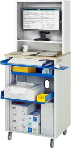 RAU Armoire pour PC mobile adlatus 2065 avec volet roulant, RAL7035 gris clair/RAL7035 gris clair