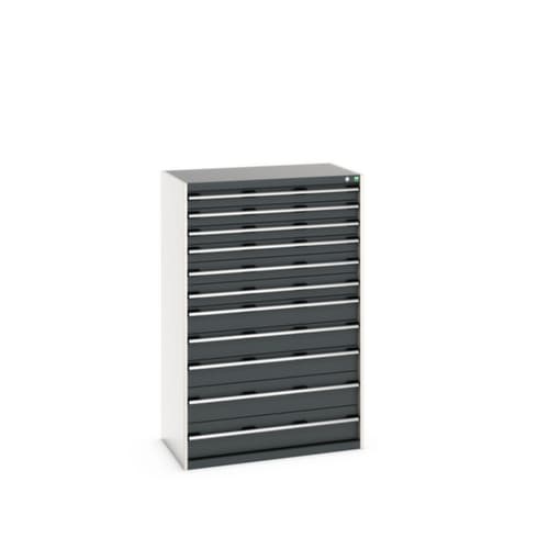 bott Armoire à tiroirs cubio surface de base 1050x650 mm, 11 tiroir(s), RAL7035 gris clair/RAL7016 gris anthracite