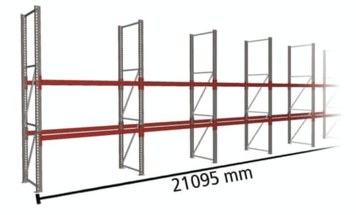 META Rayonnage à palettes MULTIPAL pour 66 palettes, largeur 21095 mm, 3 niveaux de stockage