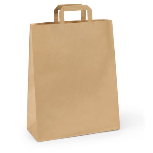 250 sacs kraft bruns à poignées plates RAJA