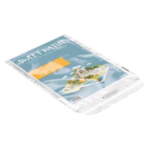 Pochette plastique transparente avec informations imprimées