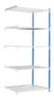 Manorga rayonnages sans vis pour une utilisation des deux côtés, hauteur x largeur x profondeur 2000 x 1216 x 400 mm, 5 tablettes