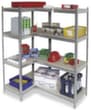Rayonnage sans boulons à plateaux agglomérés avec 4 tablettes, hauteur x largeur x profondeur 1800 x 910 x 600 mm, 4 tablettes