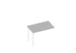 Quadrifoglio Table de rallonge à hauteur réglable Practika pour bureau avec piètement 4 pieds, largeur x profondeur 1000 x 600 mm, plaque gris