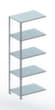 META Rayonnage à boulonner FIX élément suivant, 5 tablettes, avec revêtement en zinc anti-corrosion