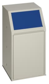 VAR Wertstoffsammler mit Frontklappe, 39 l, RAL7032 Kieselgrau, Deckel blau